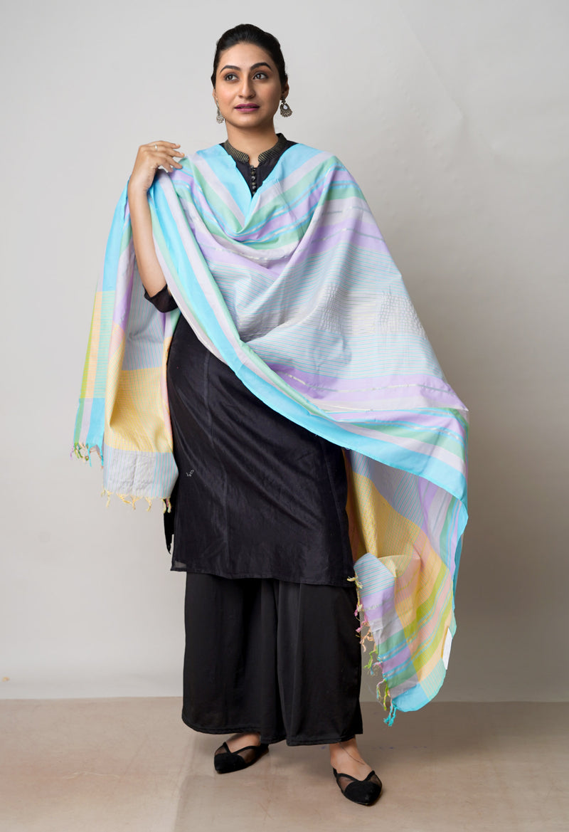 Multi Pure Plain Mangalgiri Cotton Dupatta–UDS4867