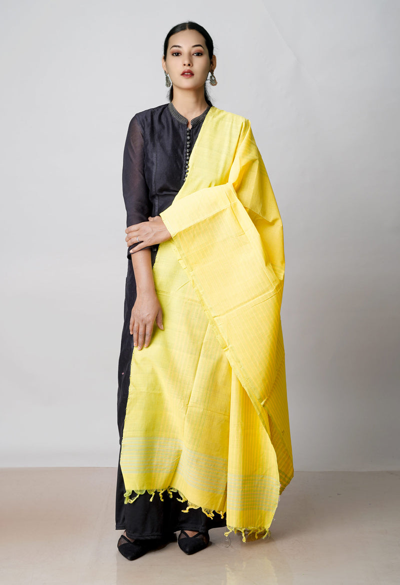 Yellow Pure Plain Mangalgiri Cotton Dupatta–UDS4871