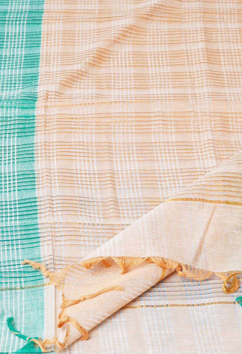 Green Pure Plain Mangalgiri Cotton Dupatta–UDS4874