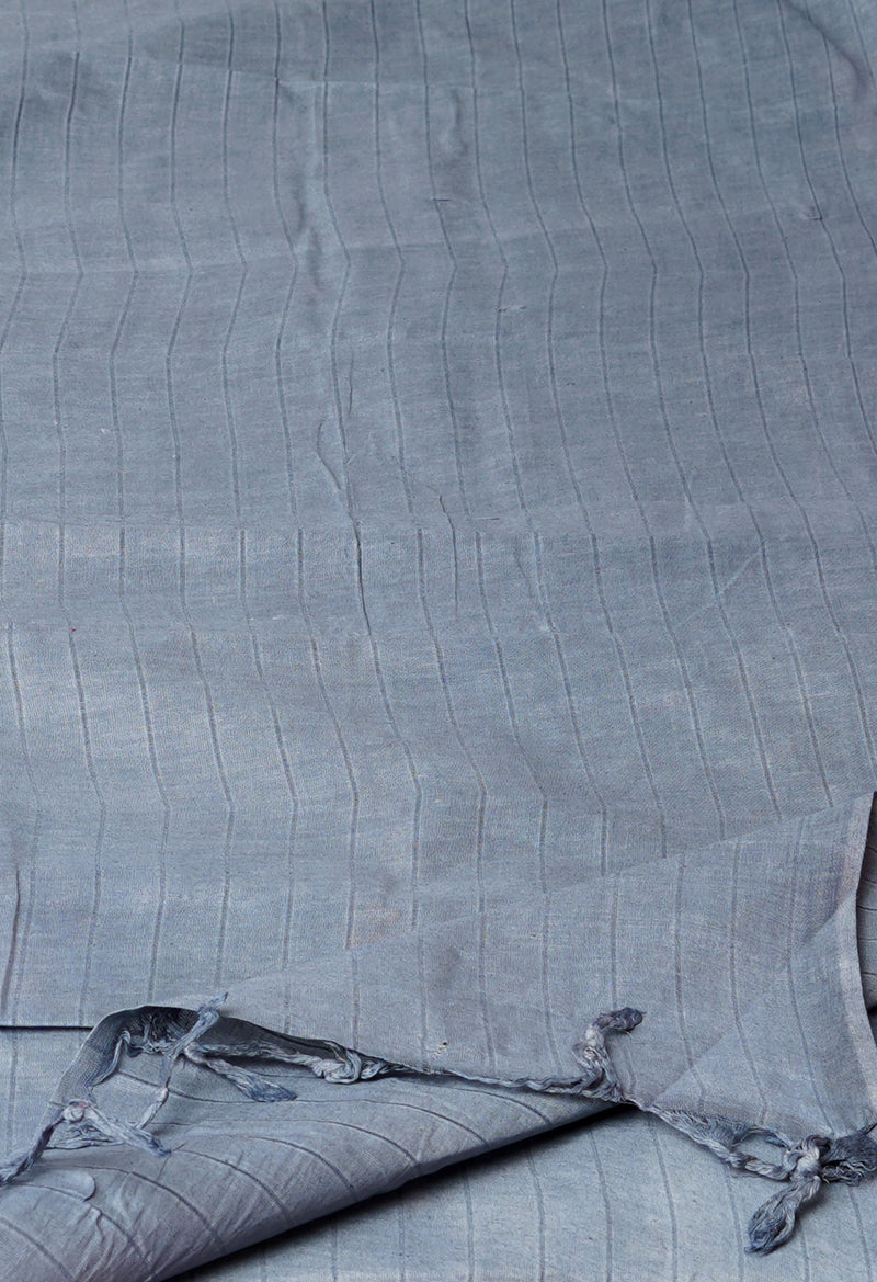 Grey Pure Plain Mangalgiri Cotton Dupatta–UDS4877