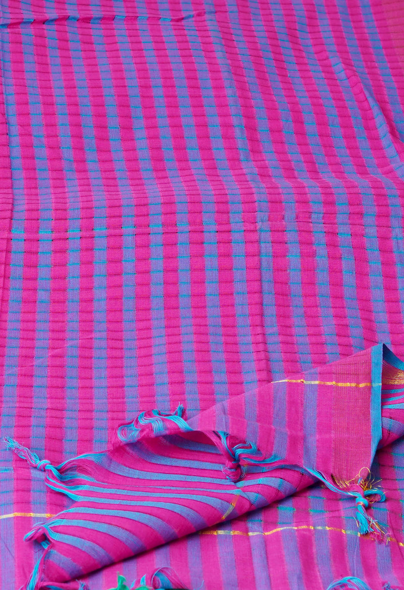 Pink Pure Plain Mangalgiri Cotton Dupatta–UDS4878