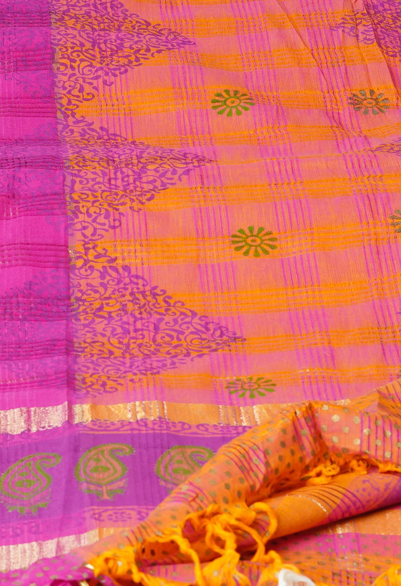 Pink Pure Plain Mangalgiri Cotton Dupatta–UDS4880