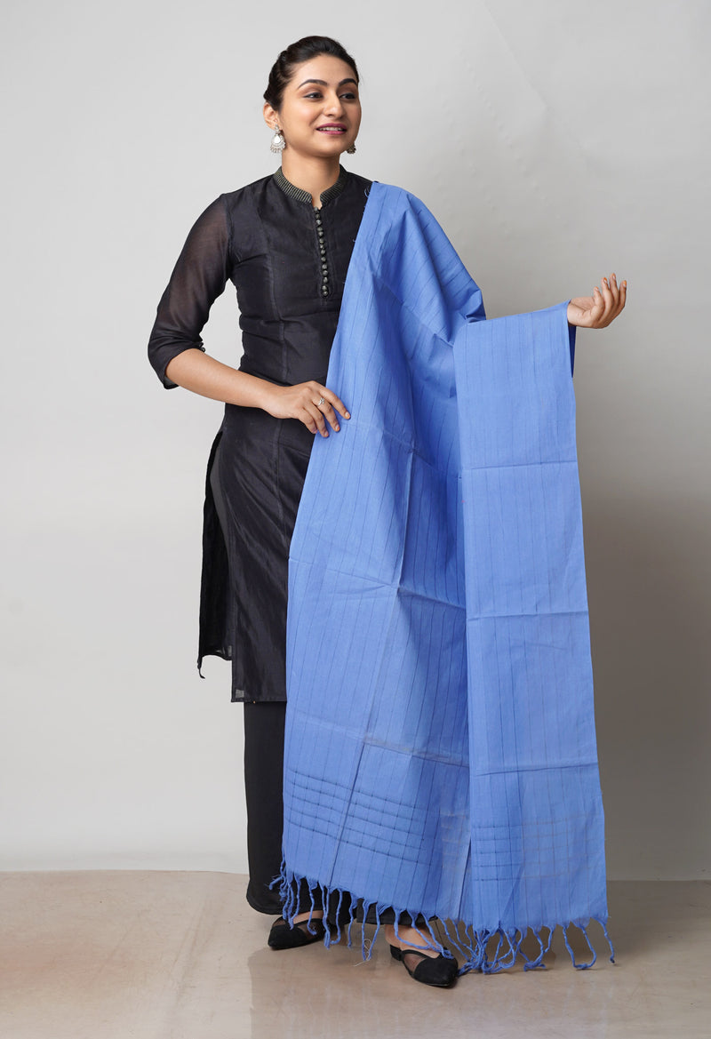 Blue Pure Plain Mangalgiri Cotton Dupatta–UDS4883