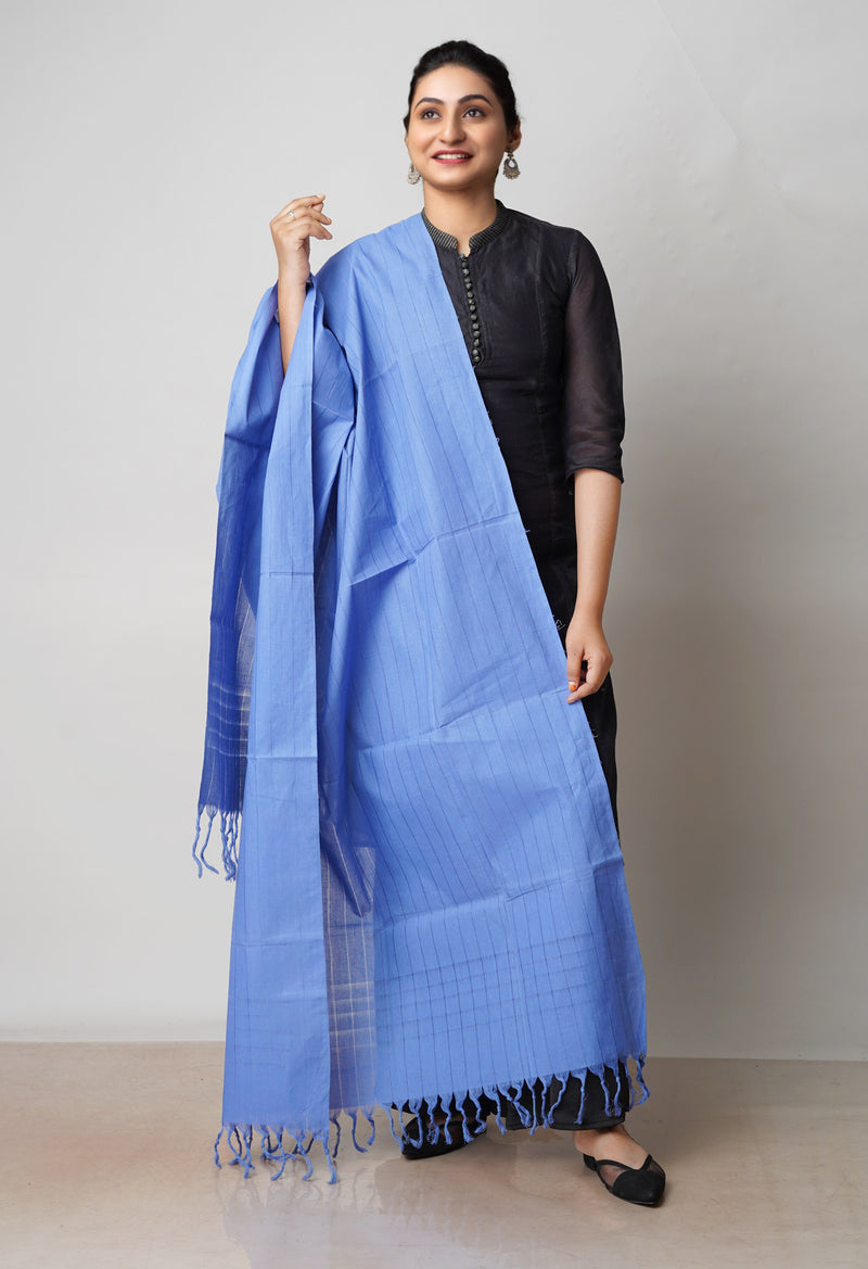 Blue Pure Plain Mangalgiri Cotton Dupatta–UDS4883