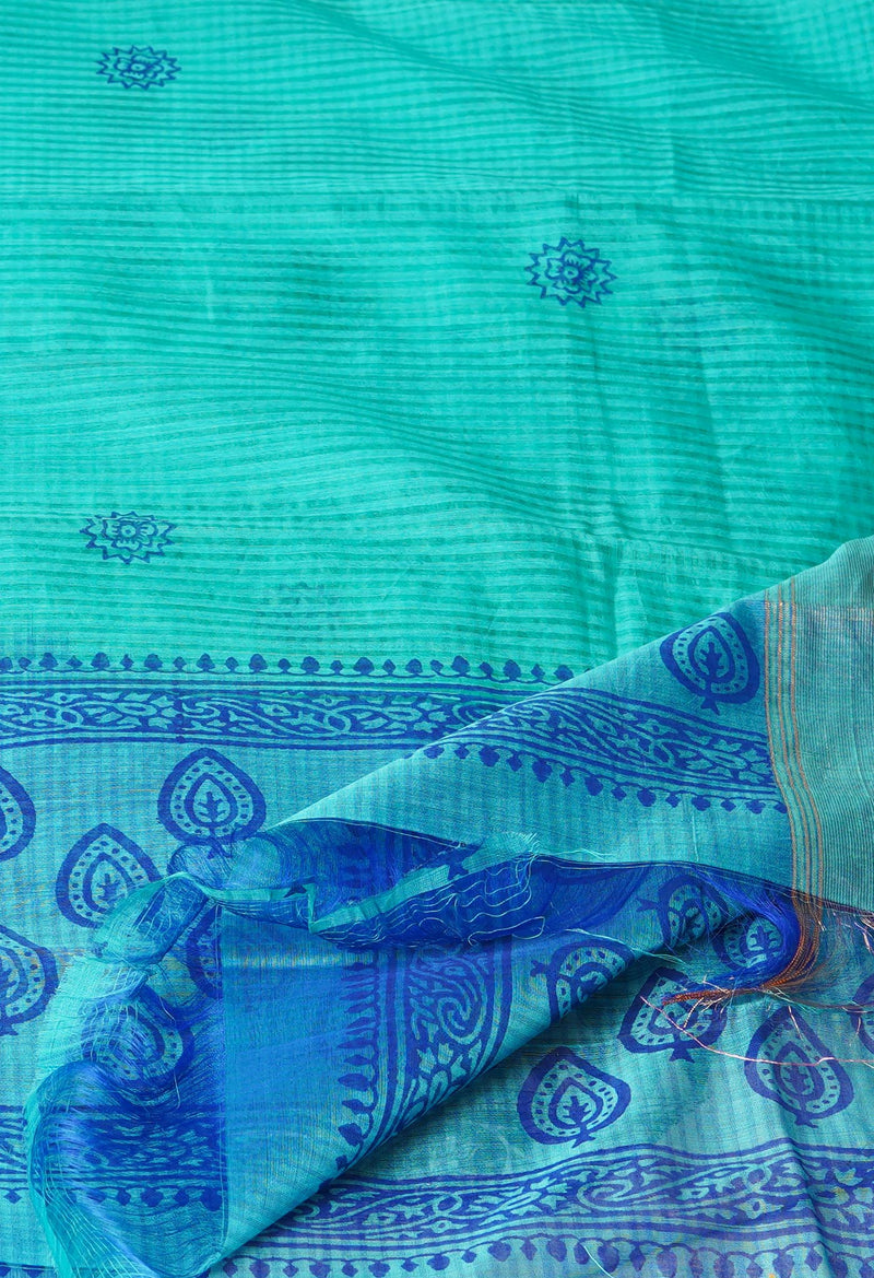 Green Pure Plain Mangalgiri Cotton Dupatta–UDS4884