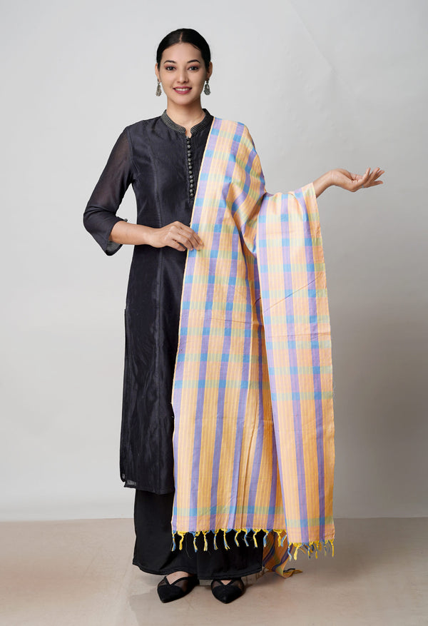 Multi Pure Plain Mangalgiri Cotton Dupatta–UDS4885