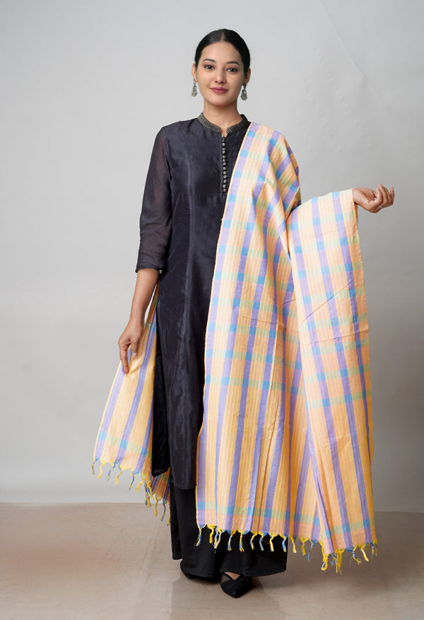 Multi Pure Plain Mangalgiri Cotton Dupatta–UDS4885