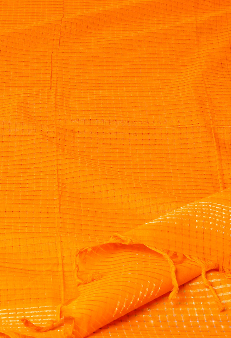 Orange Pure Plain Mangalgiri Cotton Dupatta–UDS4887