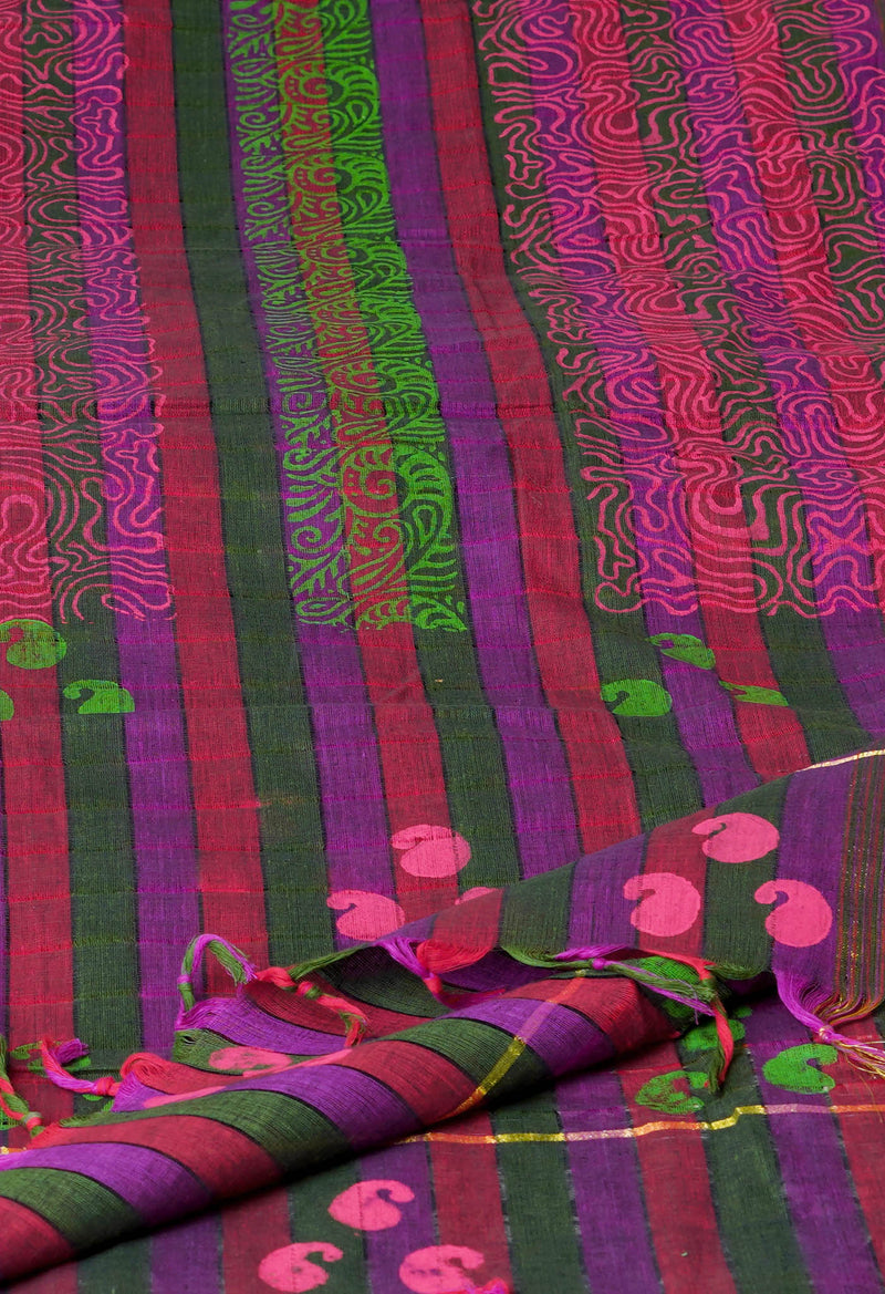 Multi Pure Plain Mangalgiri Cotton Dupatta–UDS4894