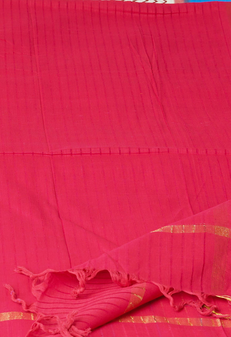 Red Pure Plain Mangalgiri Cotton Dupatta–UDS4900