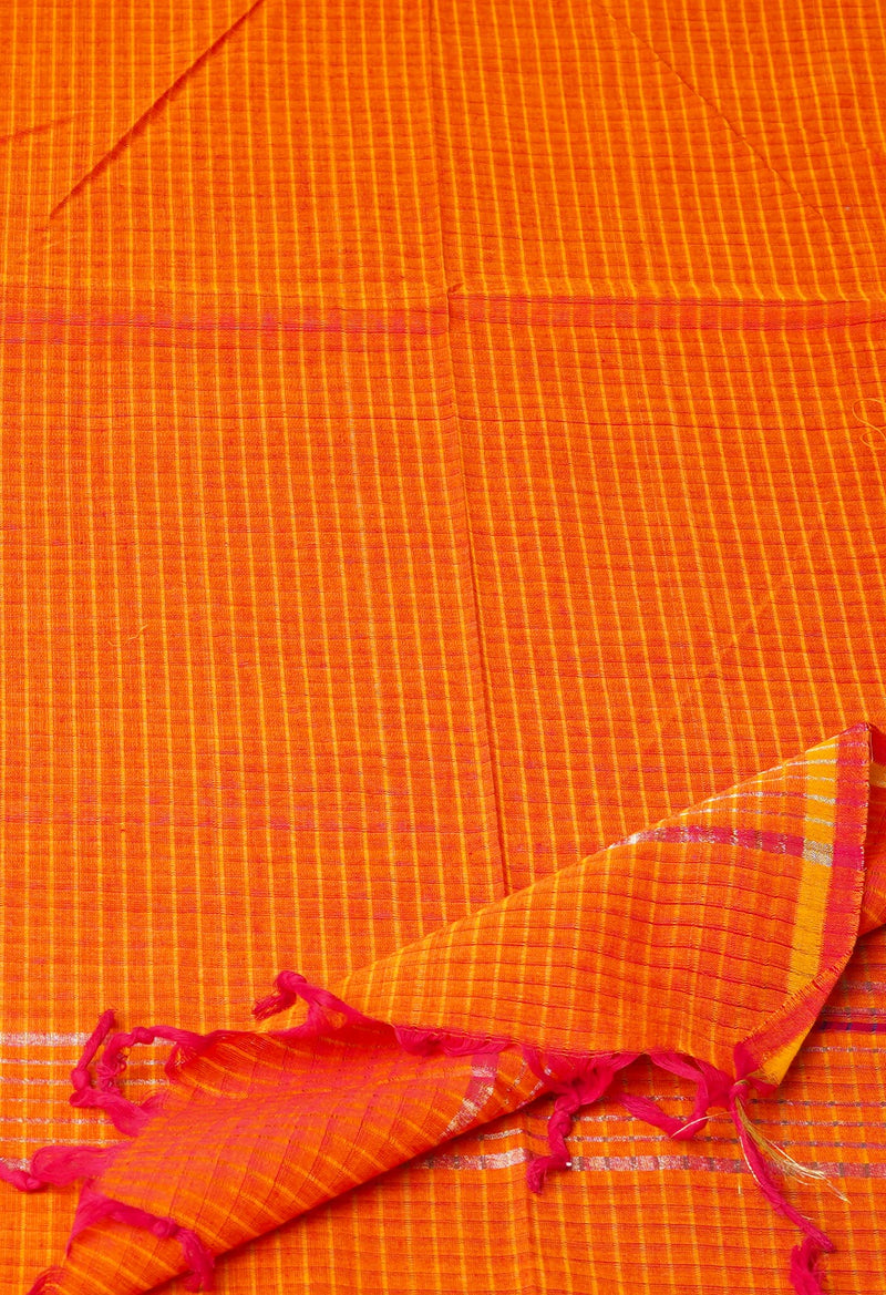 Orange Pure Plain Mangalgiri Cotton Dupatta–UDS4908