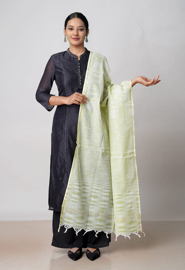 Pale Green Pure Plain Mangalgiri Cotton Dupatta–UDS4914