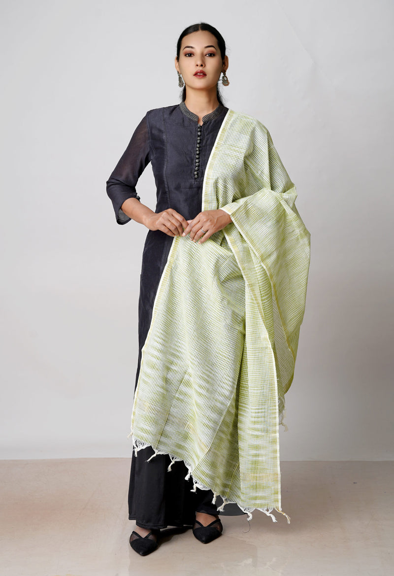 Pale Green Pure Plain Mangalgiri Cotton Dupatta–UDS4914