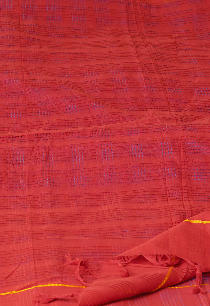 Red Pure Plain Mangalgiri Cotton Dupatta–UDS4921