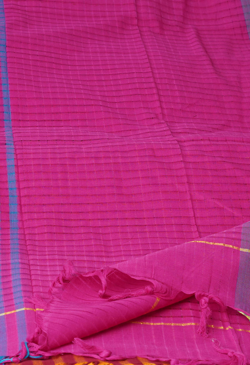 Pink Pure Plain Mangalgiri Cotton Dupatta–UDS4931
