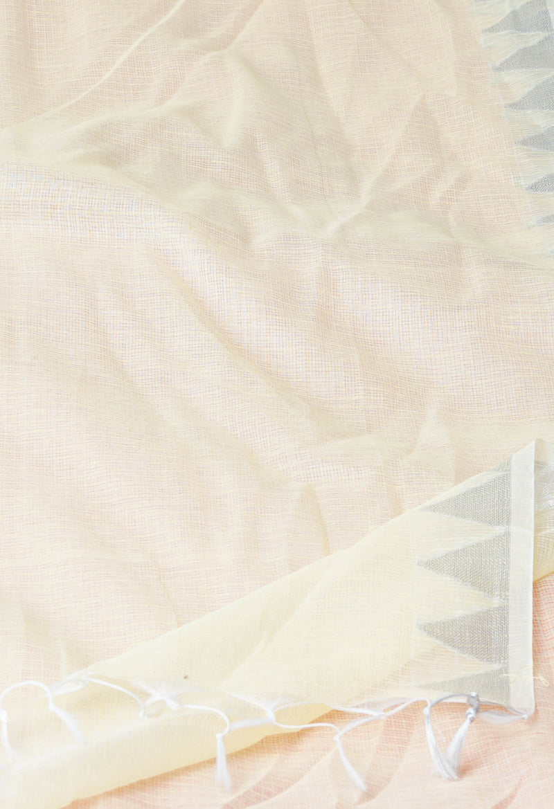 Cream Pure Plain Kota Dupatta–UDS4934