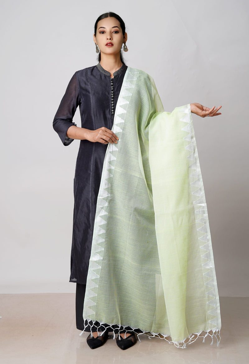 Green Pure Plain Kota Dupatta–UDS4940