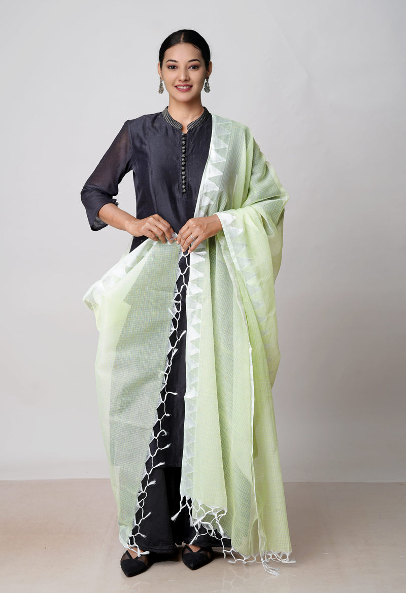 Green Pure Plain Kota Dupatta–UDS4940