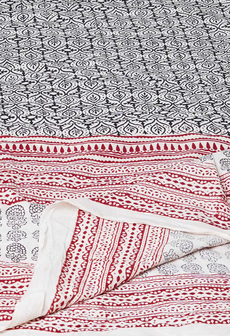 Half White Pure Superfine Mulmul Cotton Bagh Printed Dupatta –UDS5016