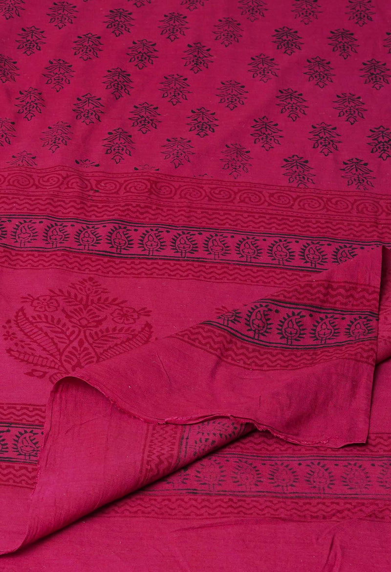 Maroon Pure Superfine Mulmul Cotton Bagh Printed Dupatta –UDS5018