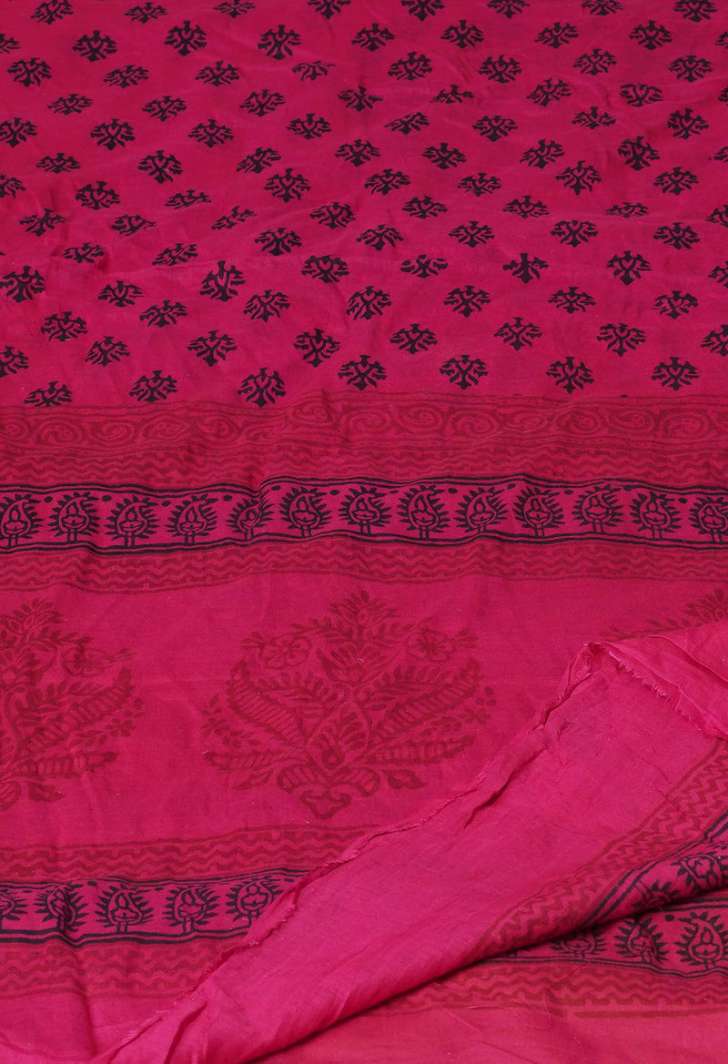 Hippie Pink Pure Superfine Mulmul Cotton Bagh Printed Dupatta –UDS5031