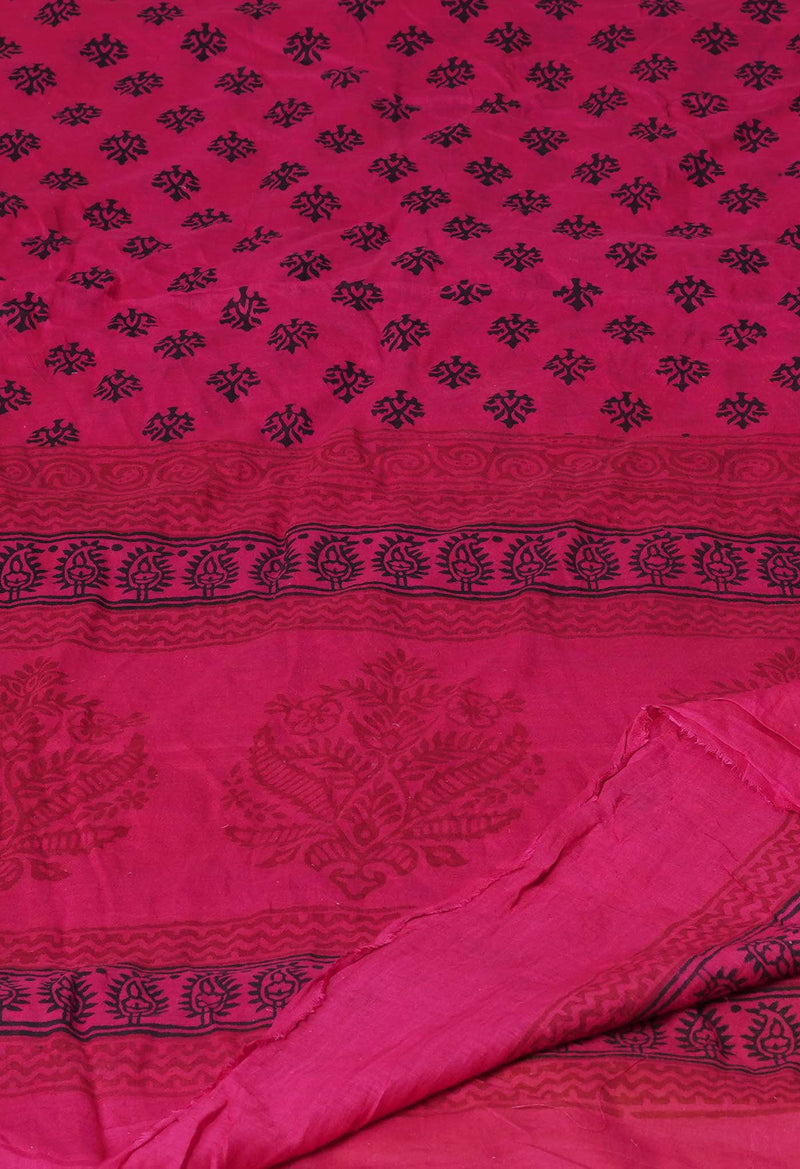 Hippie Pink Pure Superfine Mulmul Cotton Bagh Printed Dupatta –UDS5031