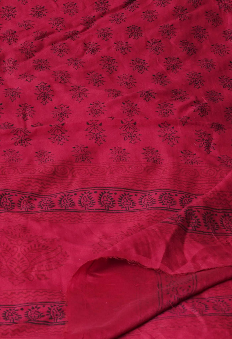 Red Pure Superfine Mulmul Cotton Bagh Printed Dupatta –UDS5036