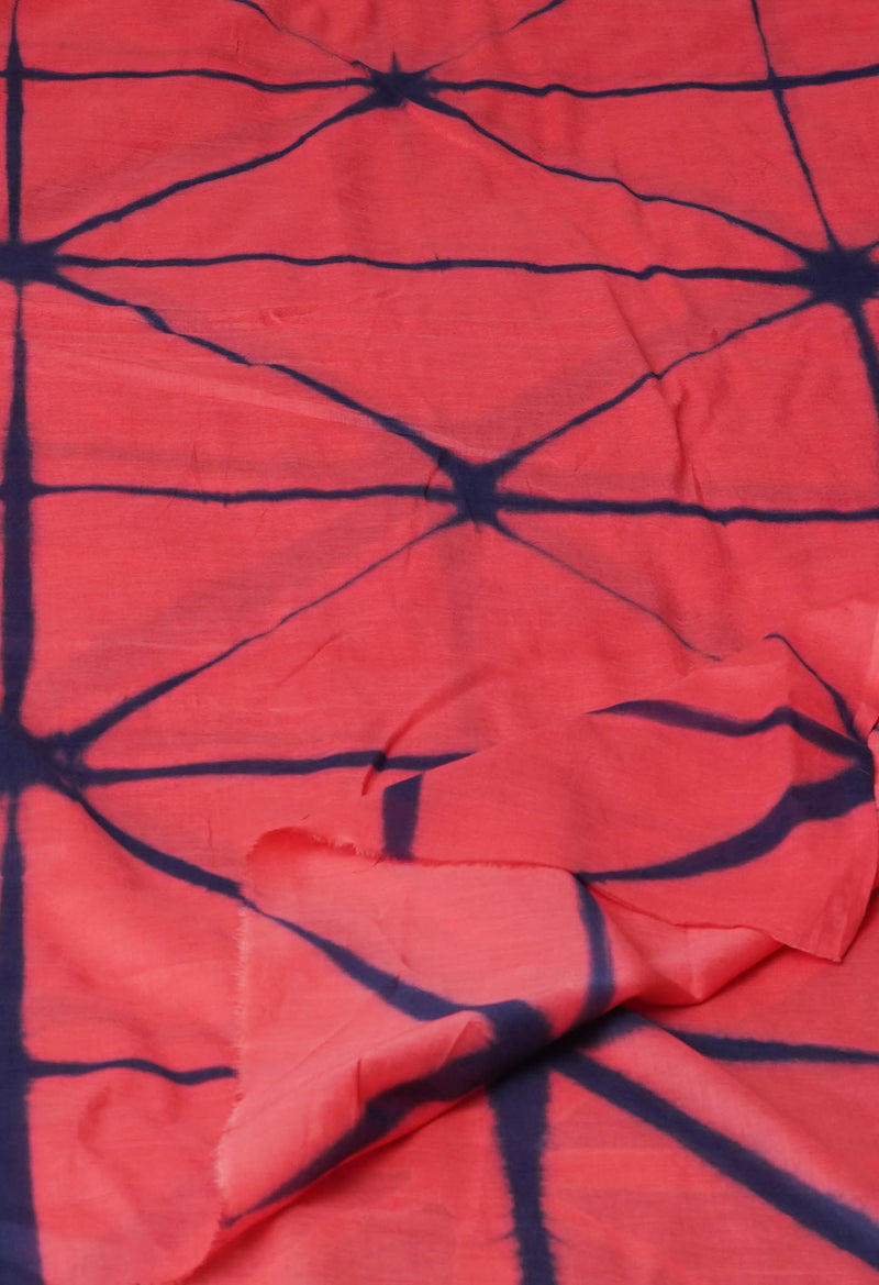 Peach Red Pure Mulmul Clamp dying dupatta –UDS5067