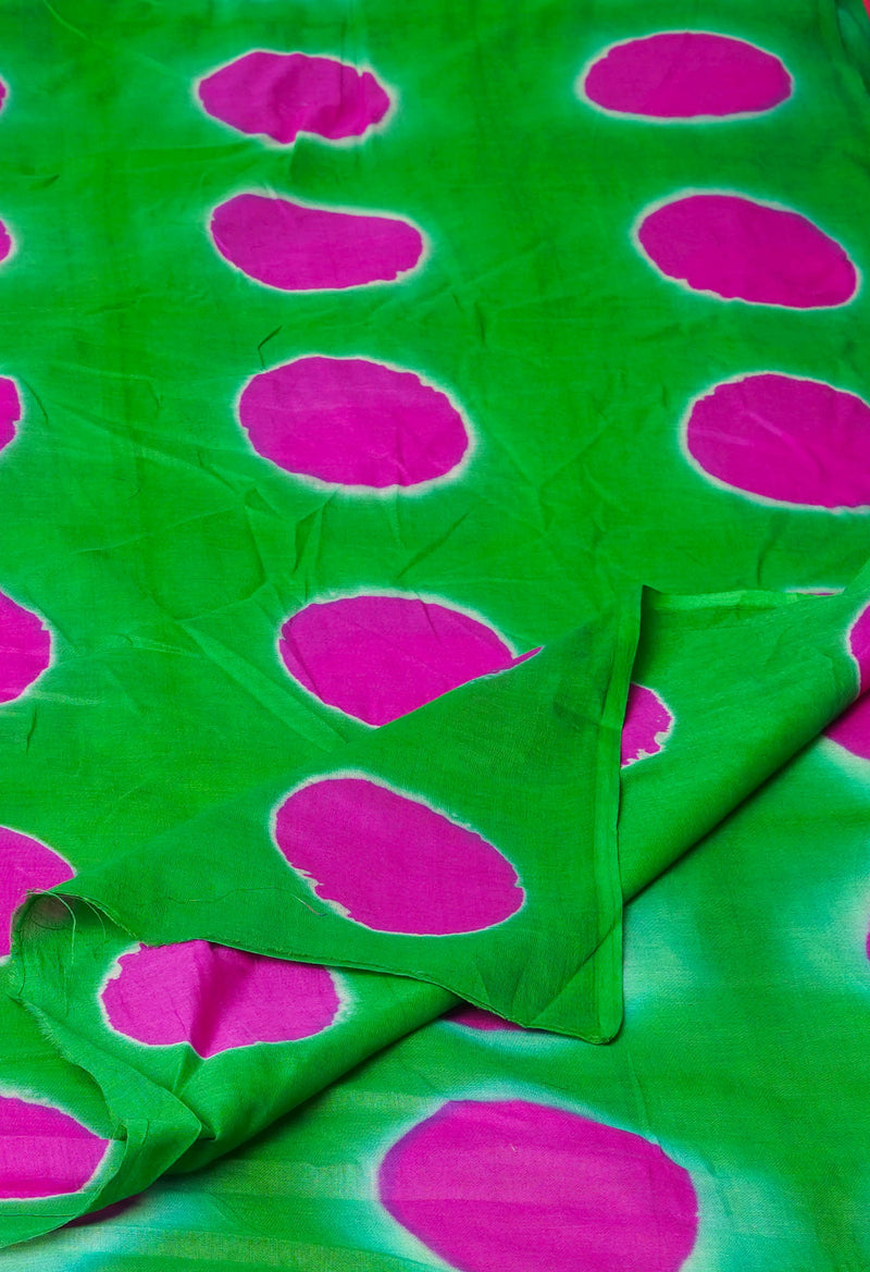 Green Pure Shibori Superfine Soft Cotton Dupatta –UDS5076