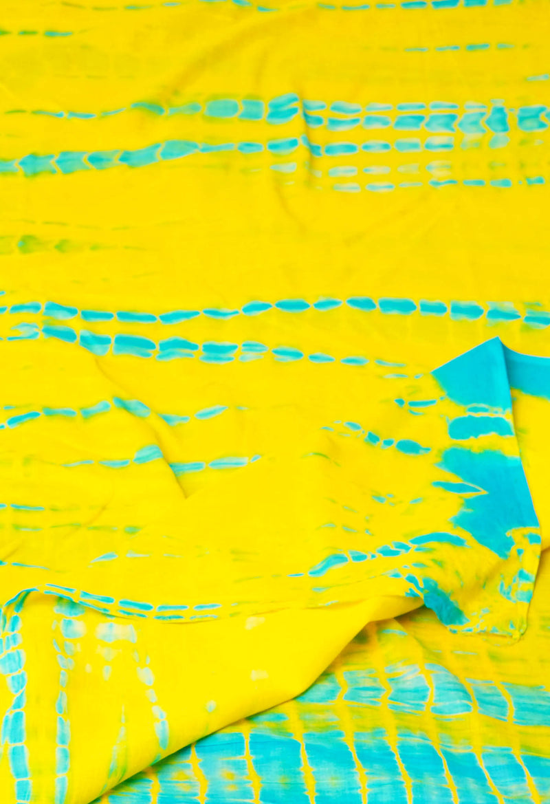 Yellow Pure Shibori Mulmul Cotton Dupatta –UDS5083