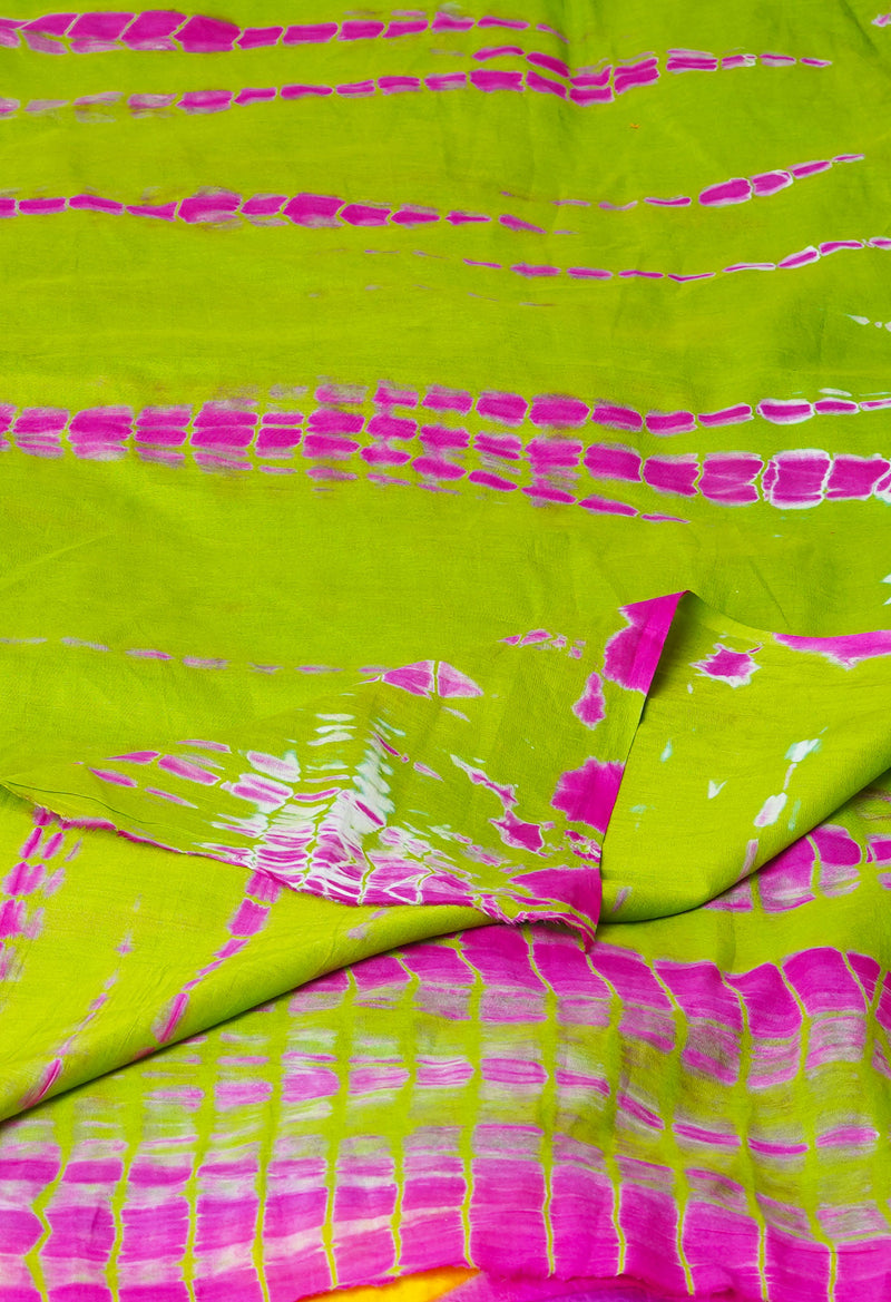 Green Pure Shibori Mulmul Cotton Dupatta –UDS5084