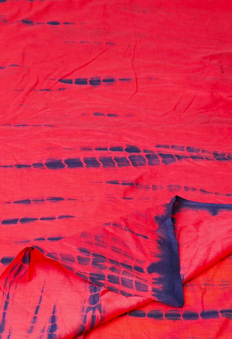 Peach Red Pure Shibori Mulmul Cotton Dupatta –UDS5087