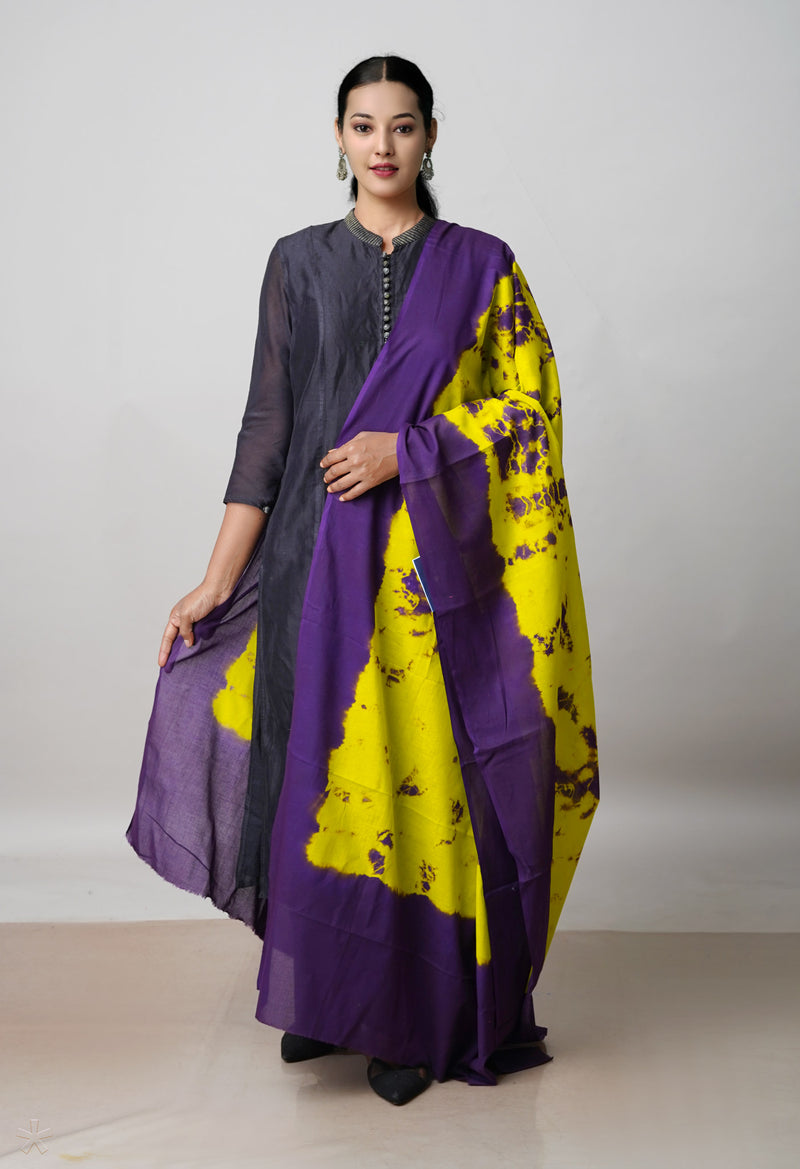 Green Pure Shibori Mulmul Cotton Dupatta –UDS5093
