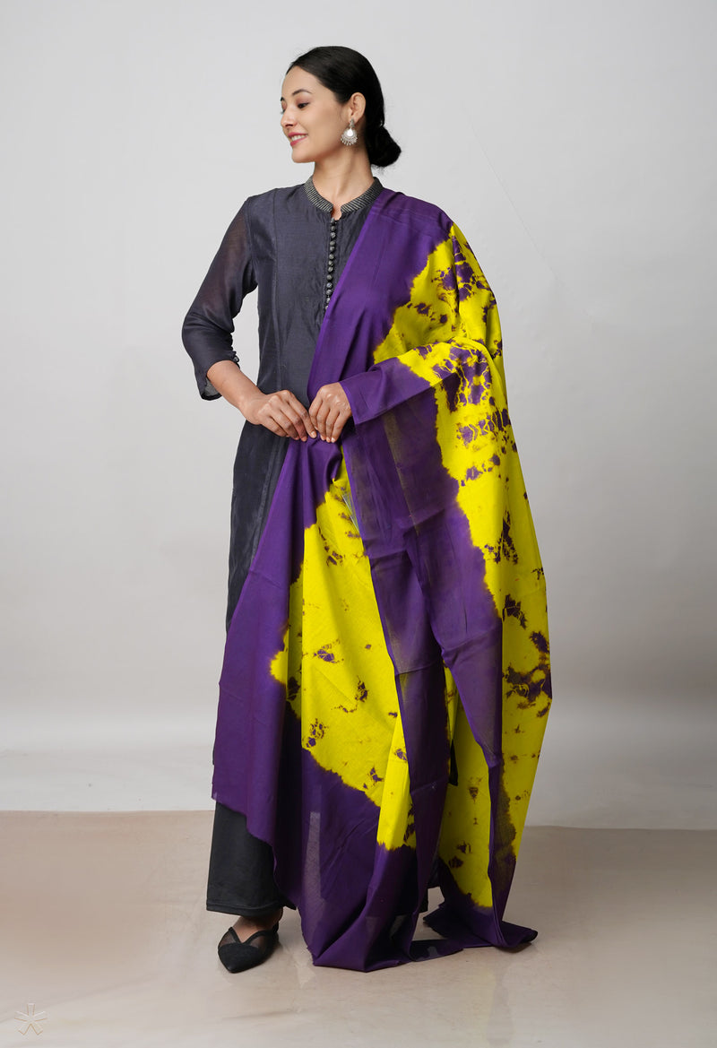 Green Pure Shibori Mulmul Cotton Dupatta –UDS5093