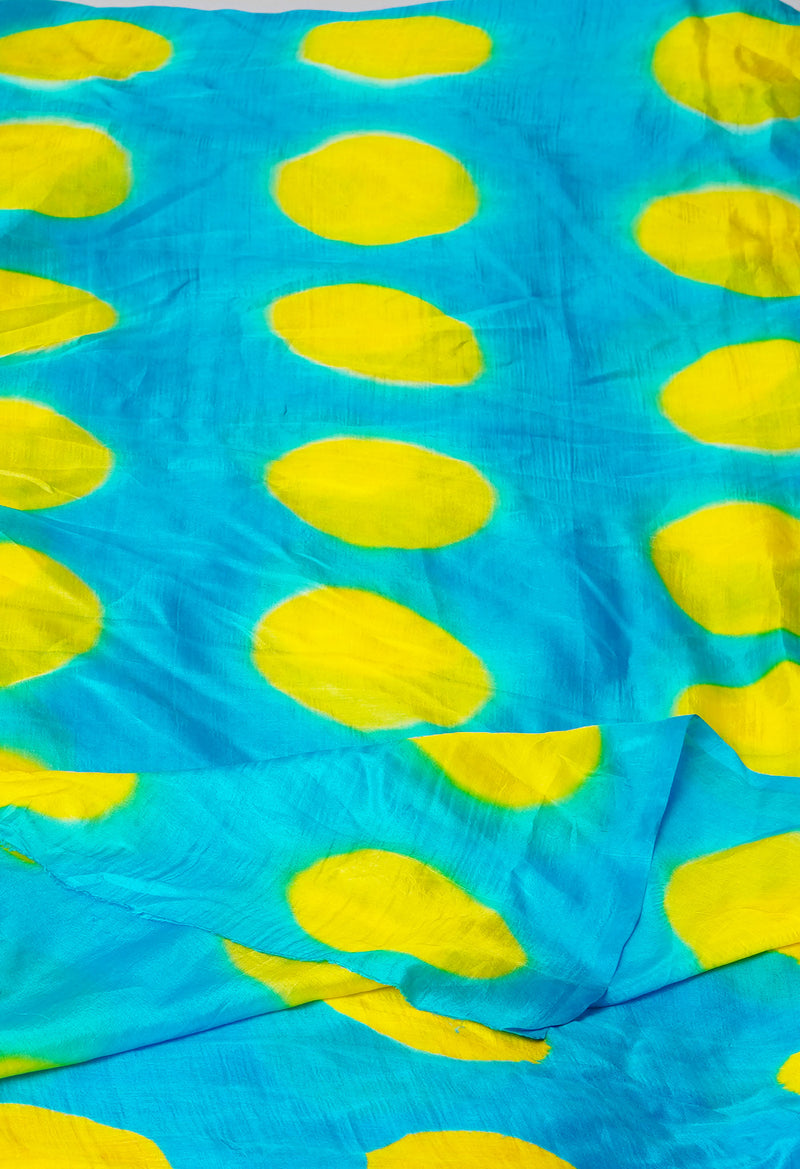 Sky Blue Pure Handloom Clamp Dyeing Mysore Silk Dupatta–UDS5108