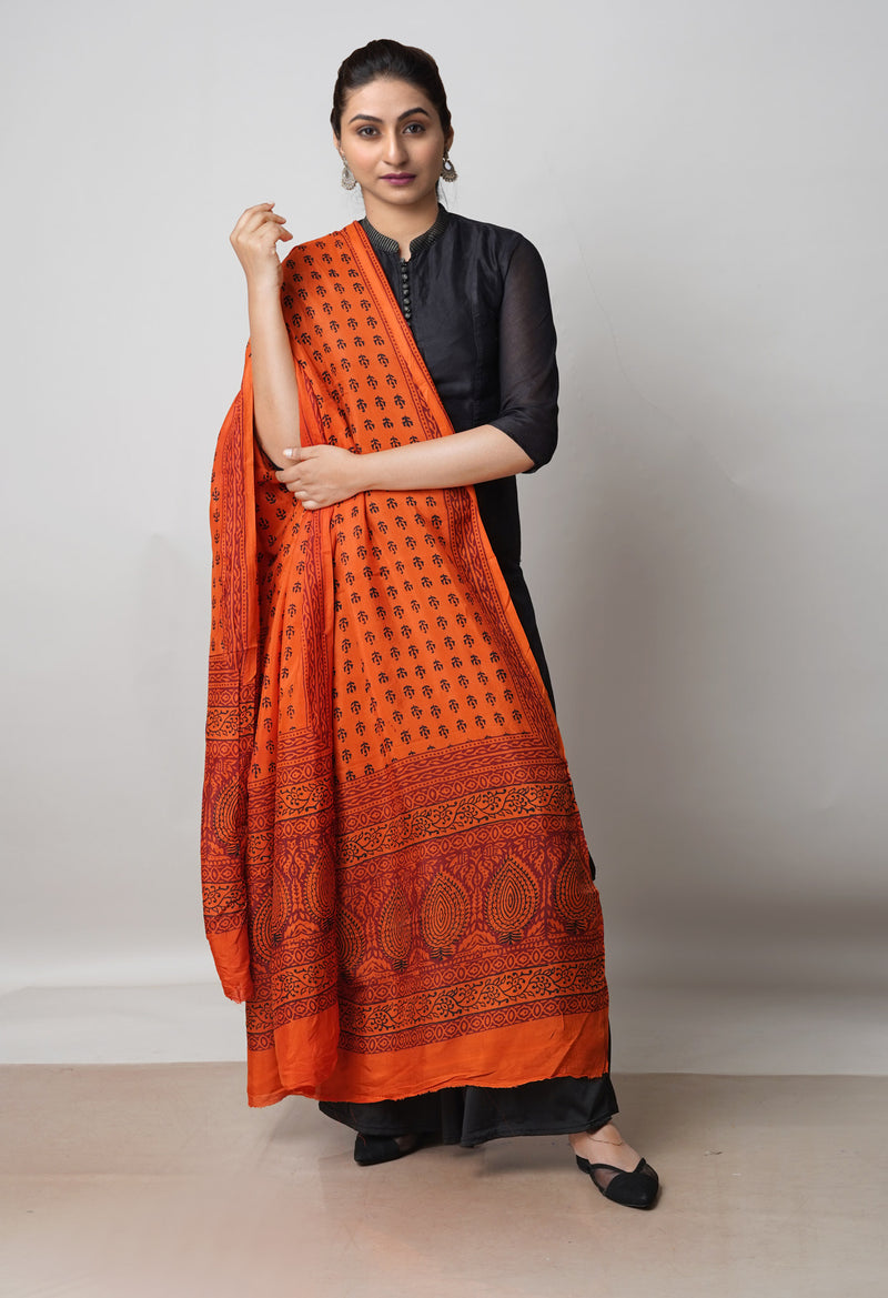 Orange Bagh Printed Chanderi Soft Silk Dupatta–UDS5137
