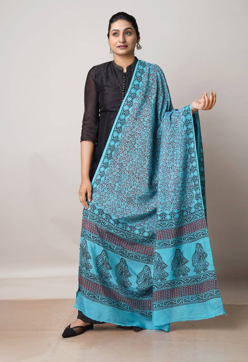 Blue Bagh Printed Chanderi Soft Silk Dupatta–UDS5145