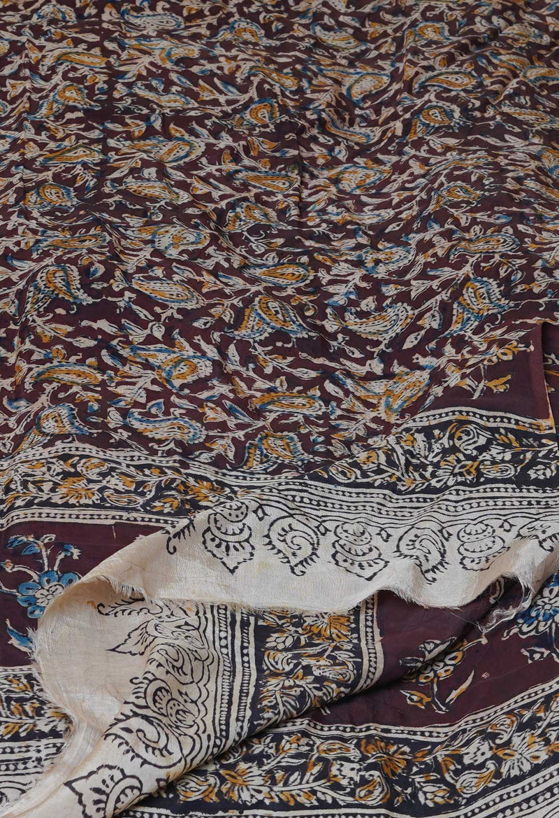 Multi Pure Hand Block Kalamkari Soft Silk Dupatta–UDS5251