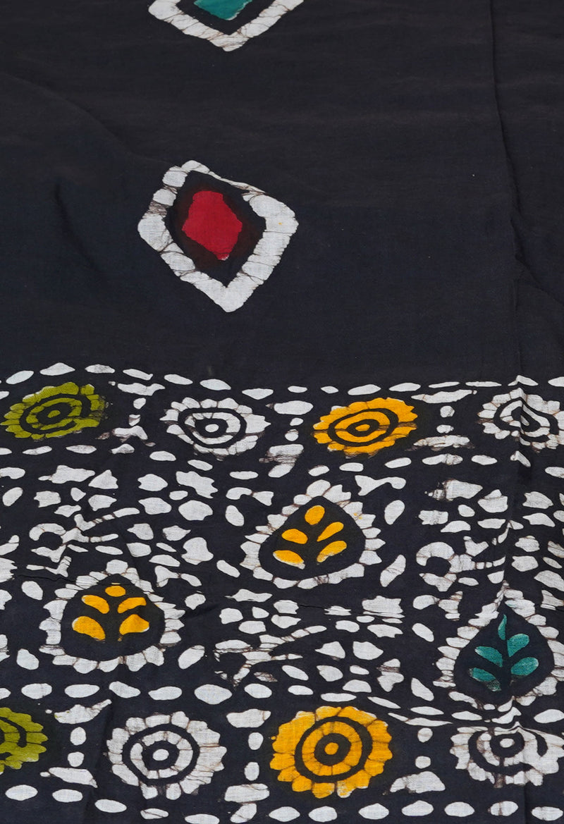 Black Pure Batik Printed Cotton Dupatta– UDS5303