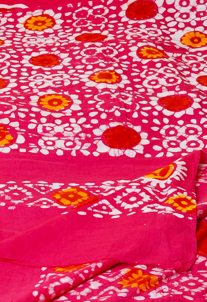 Pink Pure Batik Cotton Dupatta – UDS5319