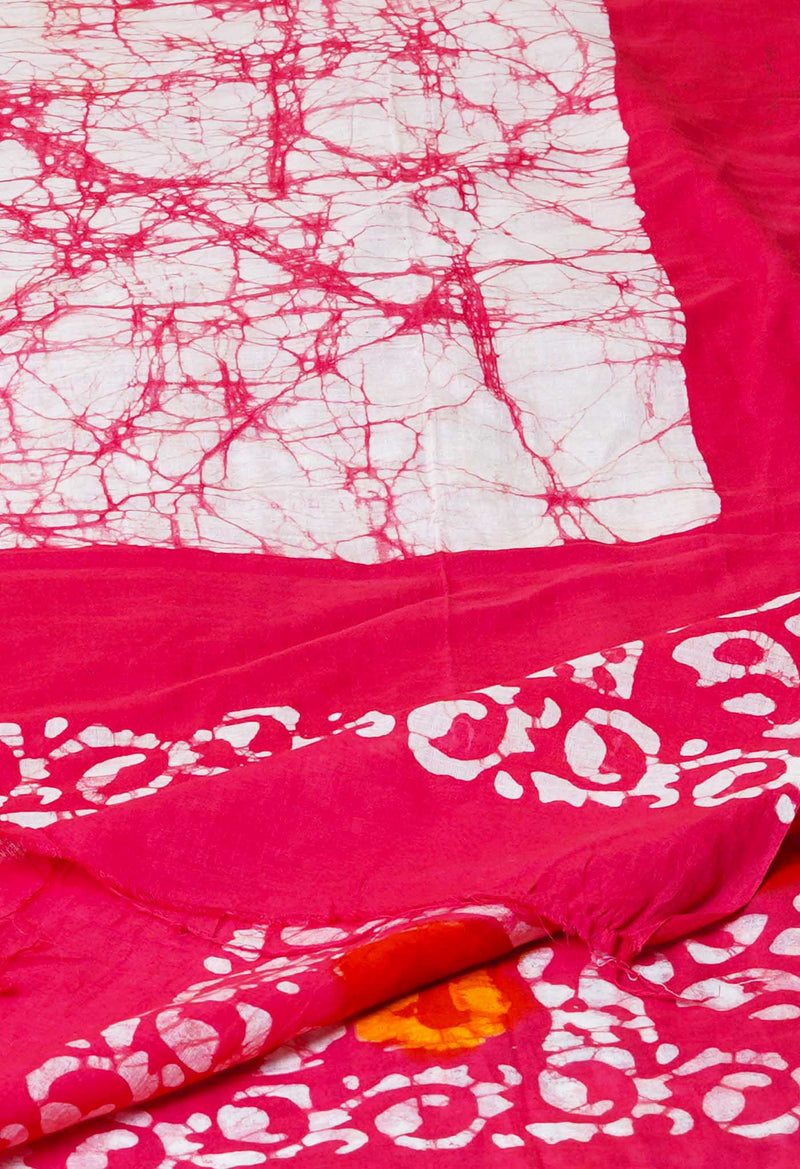 Pink Pure Batik Cotton Dupatta – UDS5321
