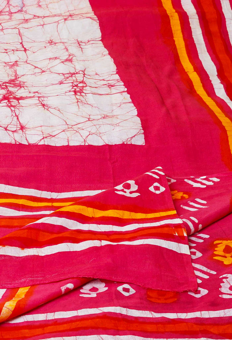 Pink Pure Batik Cotton Dupatta – UDS5323