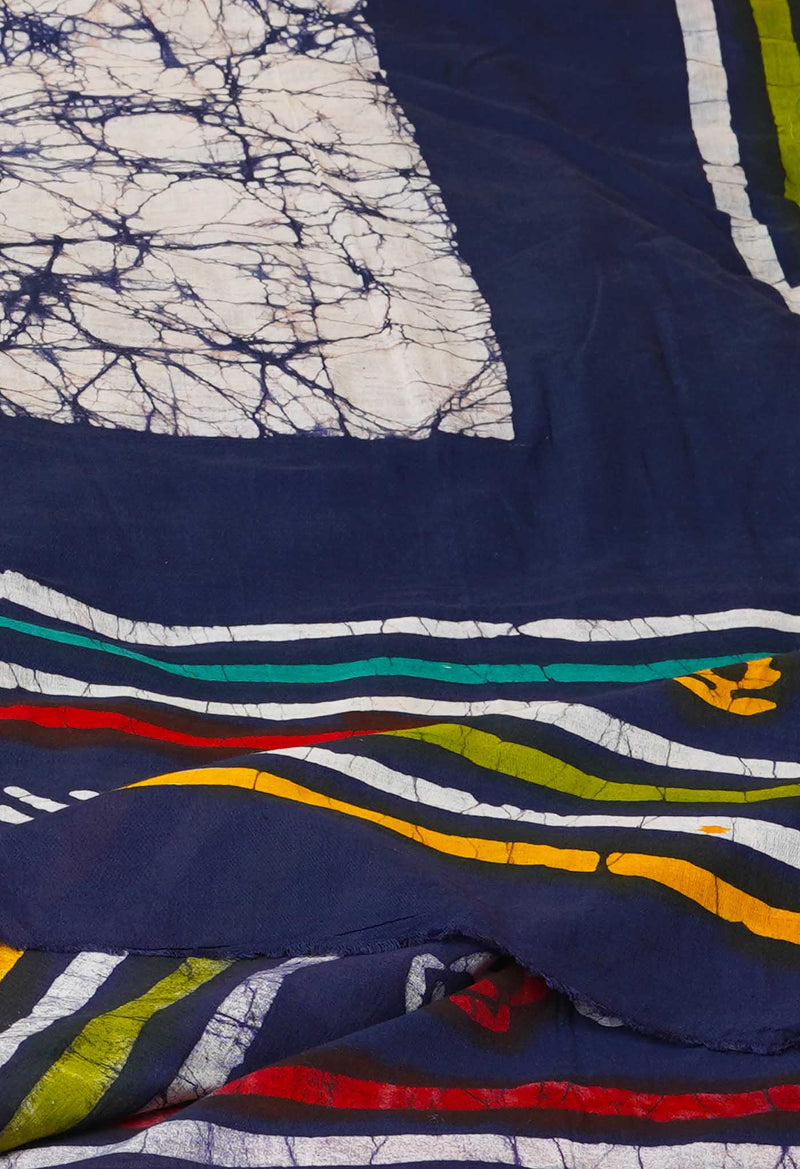 Blue Pure Batik Cotton Dupatta – UDS5324