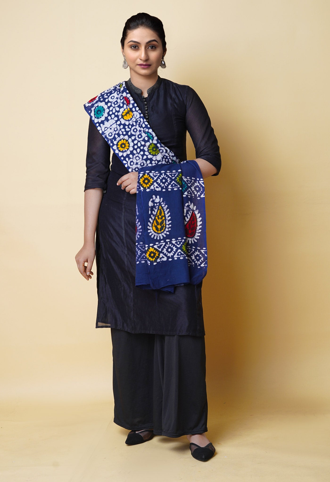 Blue Pure Batik Cotton Dupatta – UDS5325