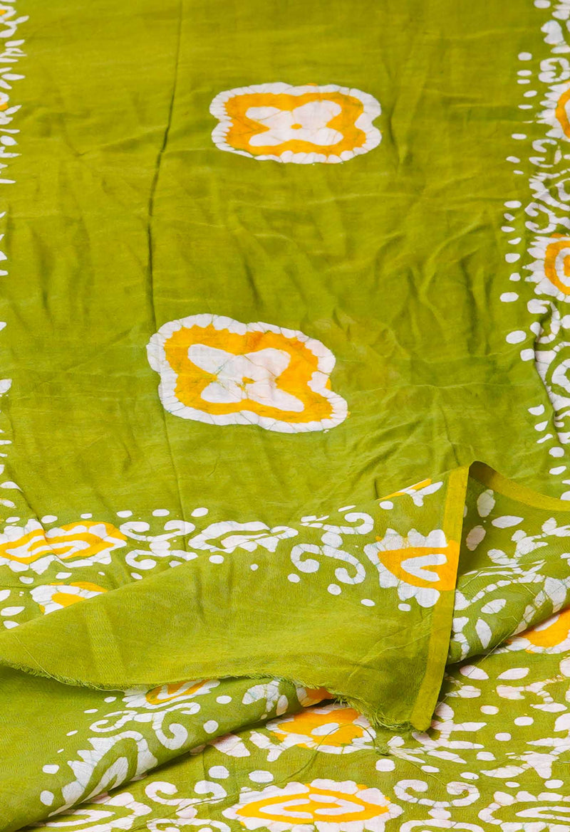 Green Pure Batik Cotton Dupatta – UDS5327