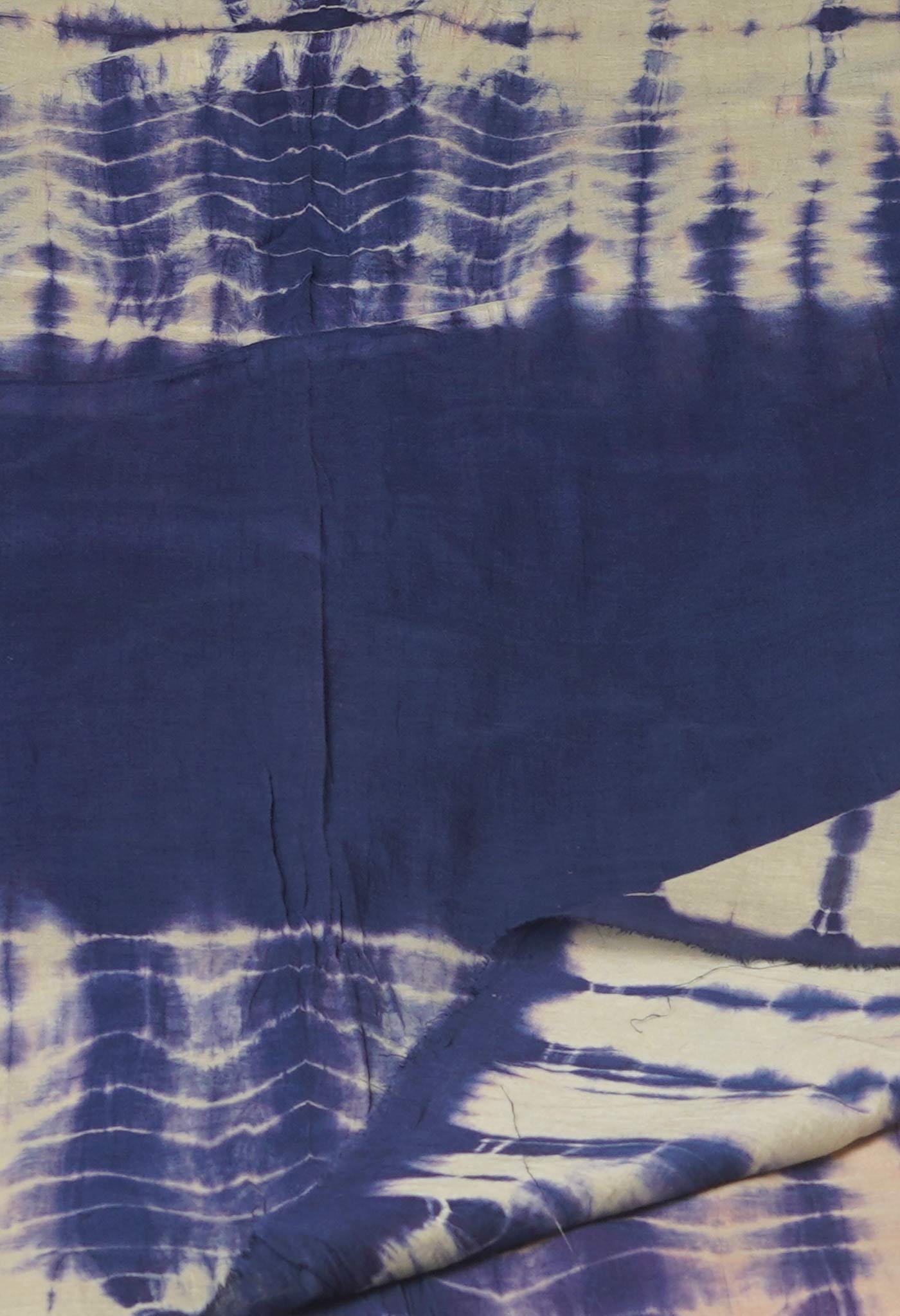Navy Blue-Grey Pure Tie- Dye Shibori Printed Mulmul Cotton Dupatta-UDS5574