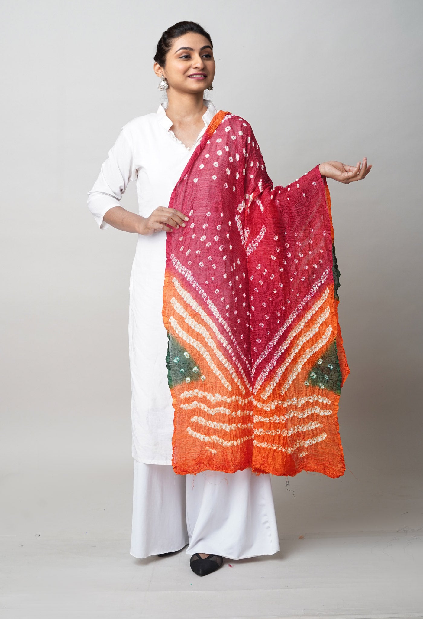 Multi Bandhani Soft Silk Dupatta-UDS5644