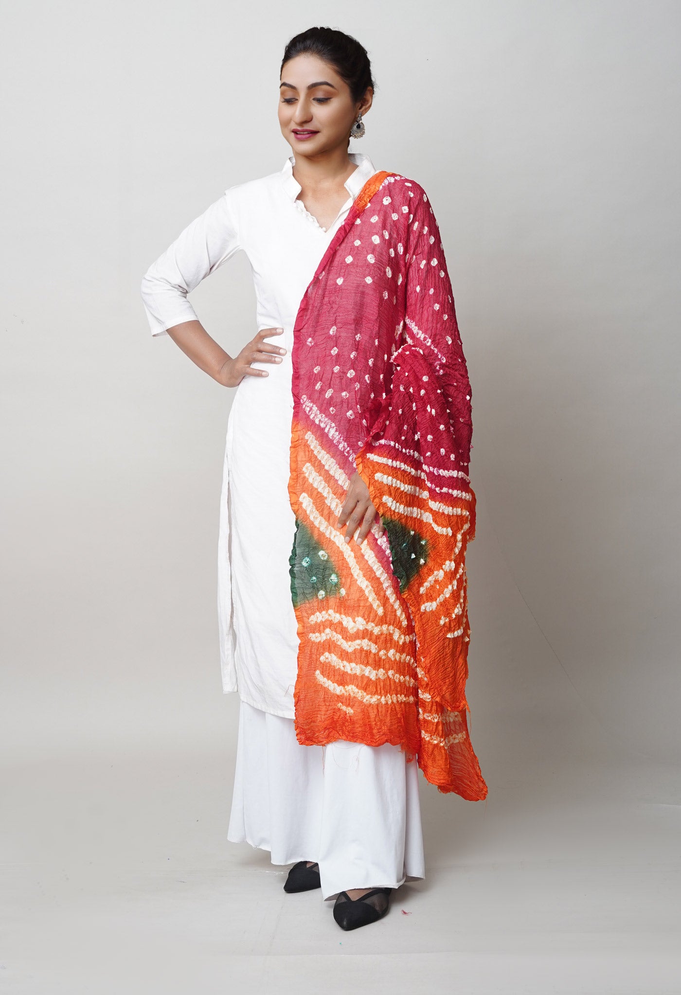 Multi Bandhani Soft Silk Dupatta-UDS5644