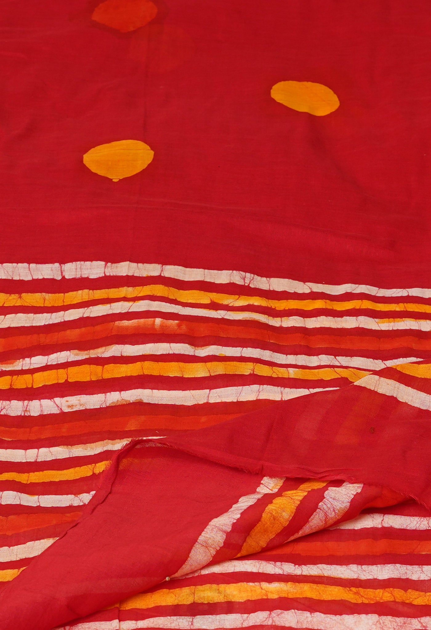 Red Pure Wax Batik Printed Superfine Mulmul Cotton Dupatta