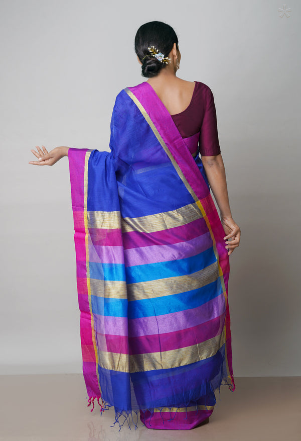 Dark Blue Chanderi Sico Saree -UNM41701